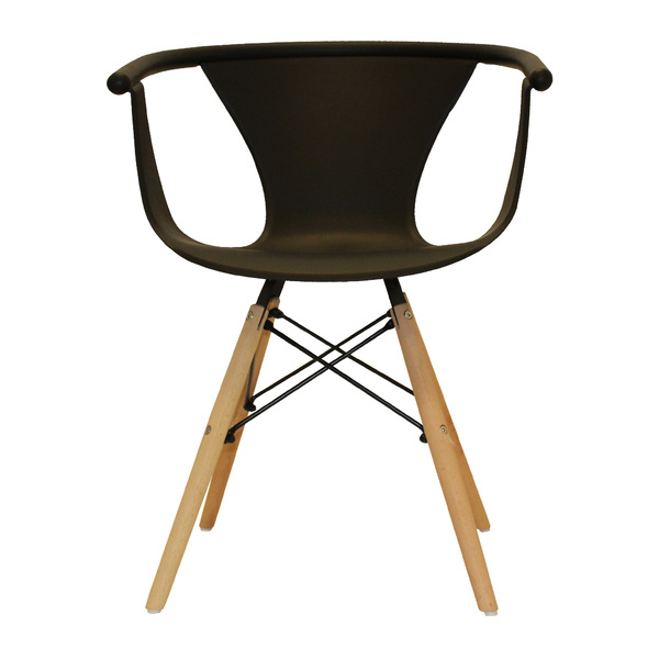 Poltrona Dkr Milao Eames Base Eiffel Madeira Preta