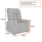 Poltrona Do Papai Bean 82cm Reclinável Manual Suede Bege - Sa