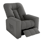 Poltrona Do Papai Bean 82cm Reclinável Manual Suede Cinza - S