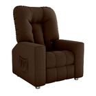 Poltrona Do Papai Bean 82cm Reclinável Manual Suede Marrom- S