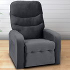 Poltrona Do Papai Bloom 78cm Reclinável Manual Veludo Cinza -