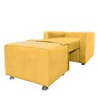 Poltrona Do Papai Cama Ayla Retrátil Com Puff Suede Amarelo