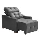 Poltrona Do Papai Chaise Confortável Reclinável Cinza Caroline