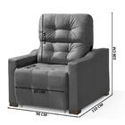 Poltrona Do Papai Chaise Confortável Reclinável Cinza Caroline