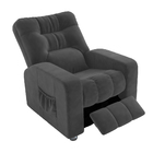 Poltrona Do Papai Clausi 82cm Reclinável Manual Veludo Cinza