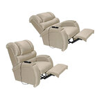 Poltrona Do Papai Com Controle Motorizada Rainha Veludo Bege