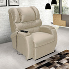 Poltrona Do Papai Com Controle Motorizada Rainha Veludo Bege