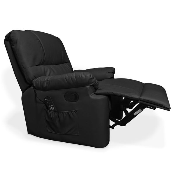 Poltrona Do Papai Com Massagem Argo Manual Retrátil Pu Preto