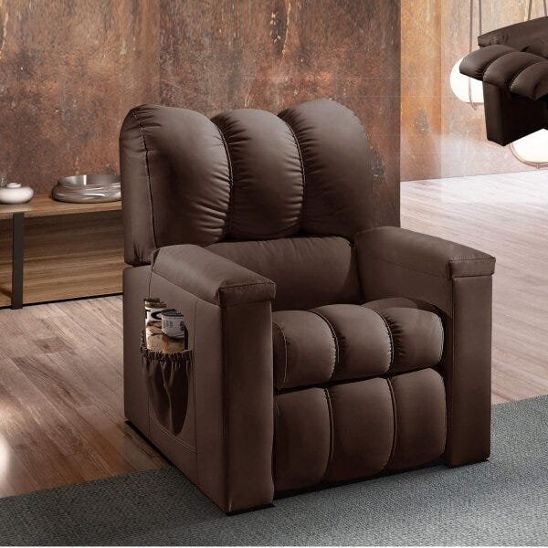 Poltrona Do Papai Confort Ref 07  Marrom