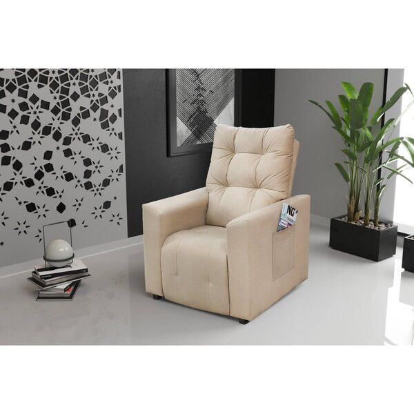 Poltrona Do Papai Dallas Frank Estofados Bege Claro