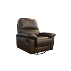 Poltrona Do Papai De Couro Genova Glider Mecânica Marrom Bico