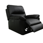 Poltrona Do Papai De Couro Genova Power Touch Preto Pigmentad