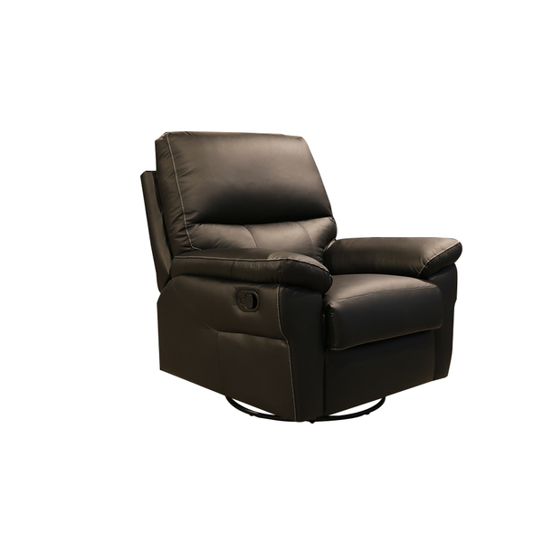 Poltrona Do Papai De Couro Imola Glider Mecânica Preto