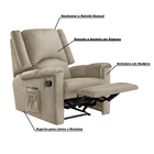 Poltrona Do Papai Decorativa Trigon Veludo Bege G37 - Gran Be