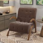 Poltrona Do Papai Em Veludo Pés Em Mdf Garden Pinho/marrom