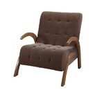 Poltrona Do Papai Em Veludo Pés Em Mdf Garden Pinho/marrom