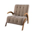 Poltrona Do Papai Em Veludo Pés Em Mdf Garden Tabaco