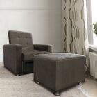 Poltrona Do Papai Kamila Retrátil Com Puff Suede Marrom