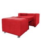 Poltrona Do Papai Kamila Retrátil Com Puff Suede Vermelho