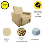 Poltrona Do Papai Kamila Retrátil Reclinável Puff Suede Bege