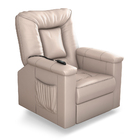 Poltrona Do Papai Ken 90cm Reclinável Elétrica Courino Bege -