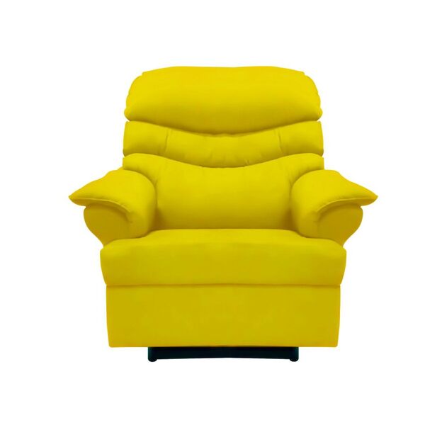 Poltrona Do Papai Manual Reclinável Alana Suede Amarelo