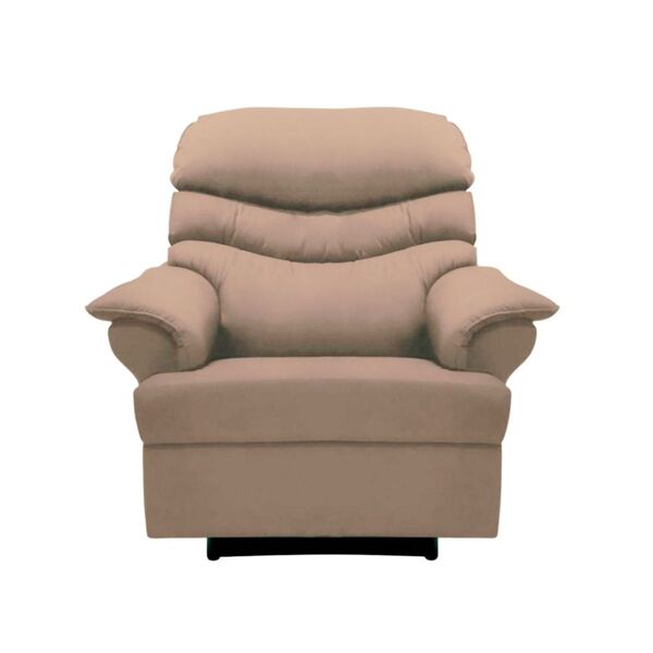Poltrona Do Papai Manual Reclinável Alana Suede Bege