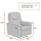 Poltrona Do Papai Ney 83cm Reclinável Manual Courino Preto -