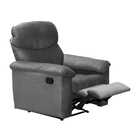 Poltrona Do Papai Ney 83cm Reclinável Manual Veludo Cinza - S