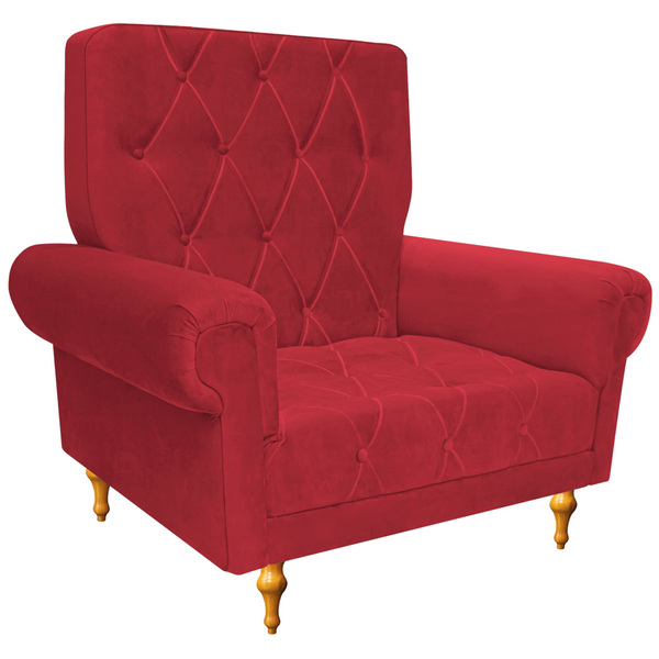 Poltrona Do Papai Noel Suede - Amarena Móveis - Vermelho