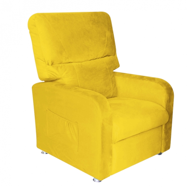 Poltrona Do Papai Reclinável 2 Em 1 Gran Stan Suede Amarelo -