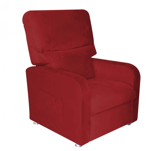 Poltrona Do Papai Reclinável 2 Em 1 Gran Stan Suede Vermelho