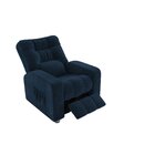 Poltrona Do Papai Reclinável Azera Veludo Maserati Azul