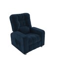 Poltrona Do Papai Reclinável Azera Veludo Maserati Azul