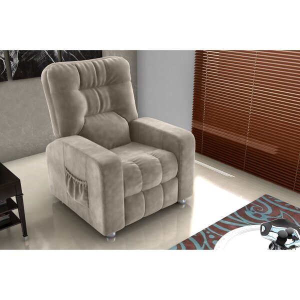 Poltrona Do Papai Reclinável Azera Veludo Maserati Capuccino