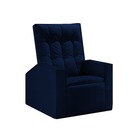 Poltrona Do Papai Reclinável Azul Em Veludo Berlian