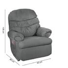 Poltrona Do Papai Reclinável Barão Suede Cinza