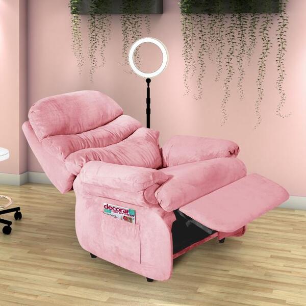 Poltrona Do Papai Reclinável Barão Veludo Estética Cílios Sob