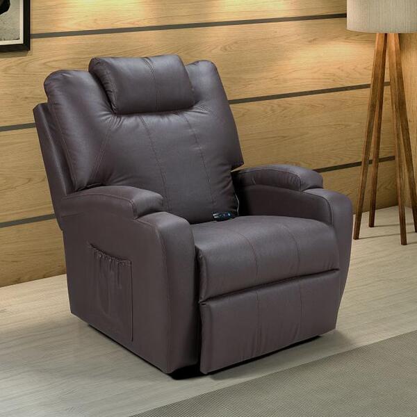 Poltrona Do Papai Reclinável Barcelona Corano Marrom Motoriza