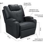 Poltrona Do Papai Reclinável Barcelona Corano Preto Motorizada