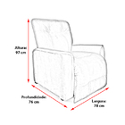 Poltrona Do Papai Reclinável Benjamin Suede Bege Carolina Est