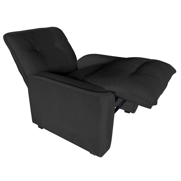 Poltrona Do Papai Reclinável Benjamin Suede Preto Carolina Es