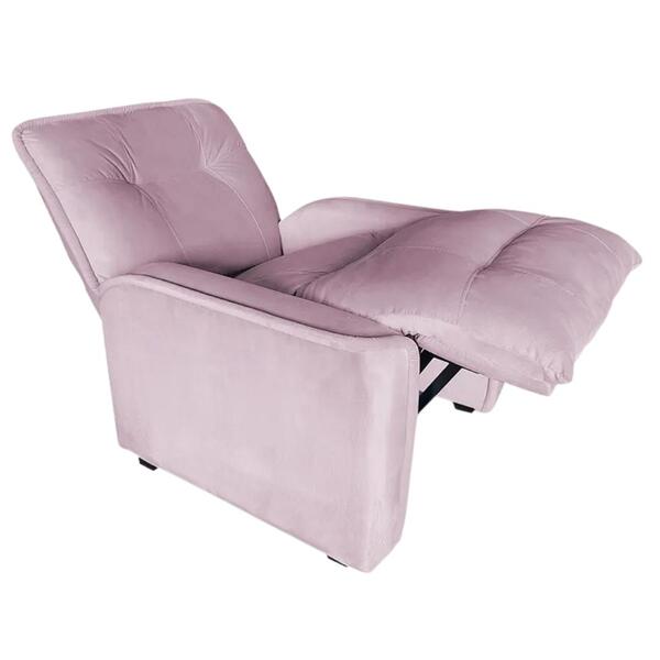 Poltrona Do Papai Reclinável Benjamin Veludo Rosê Carolina Es