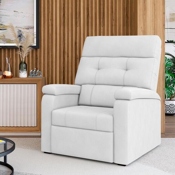 Poltrona Do Papai Reclinável Branco Corino Luanda Simbal