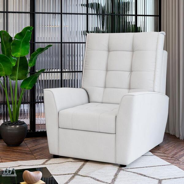 Poltrona Do Papai Reclinável Branco Corino Parma Simbal