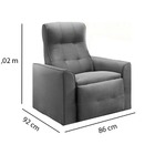 Poltrona Do Papai Reclinável Cinza Em Veludo Vecchio