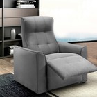 Poltrona Do Papai Reclinável Cinza Em Veludo Vecchio