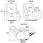 Poltrona Do Papai Reclinável Com Massagem E Balanço Giratória