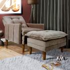 Poltrona Do Papai Reclinável Com Puff Veludo Bege Juven Shop