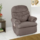 Poltrona Do Papai Reclinável Debby Suede Marrom Claro - Gran